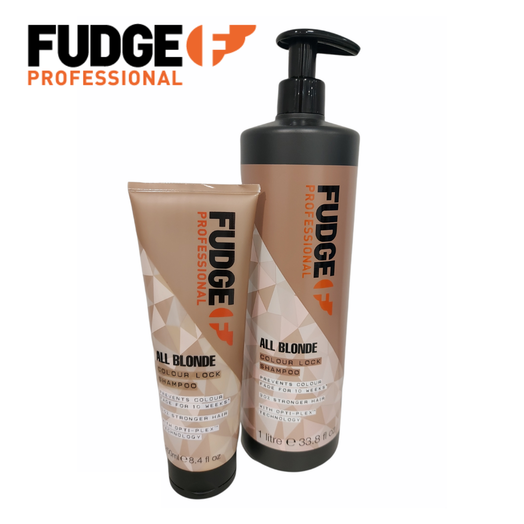 FUDGE Professional All Blonde Shampoo and Ultimate Beauty Hair Lock Colour –
