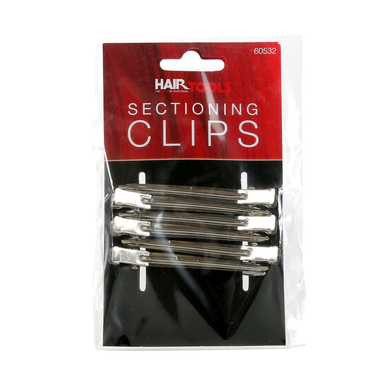 HairTools Section Clips Silver (6 pack) - Ultimate Hair and Beauty