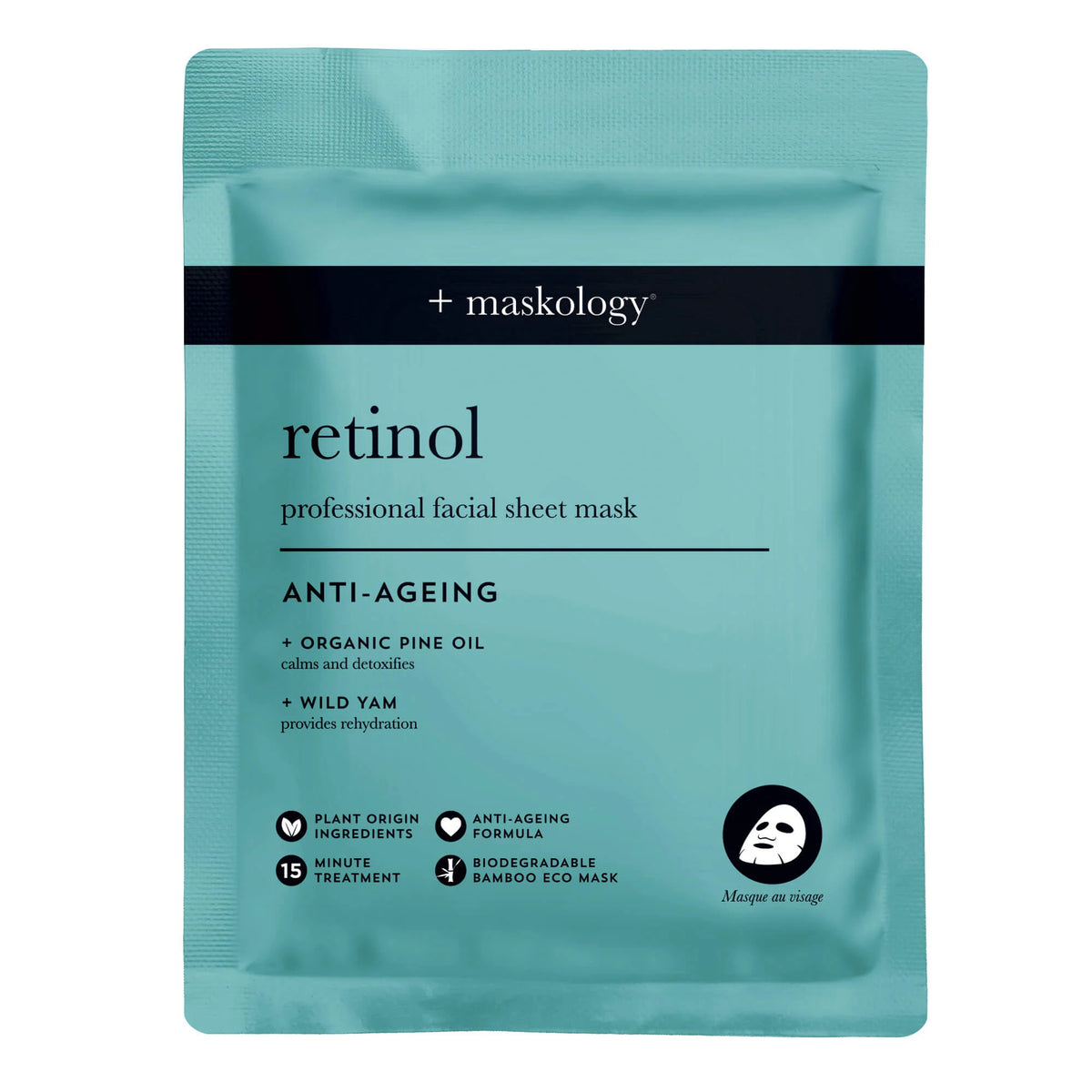 +Maskology Retinol Professional Facial Sheet Mask