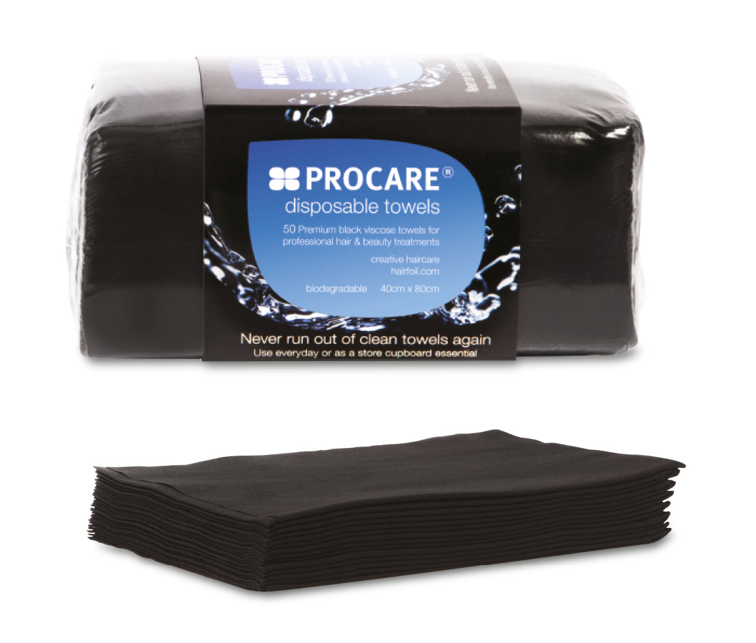 Procare Disposable Towels Black - 50 Pack