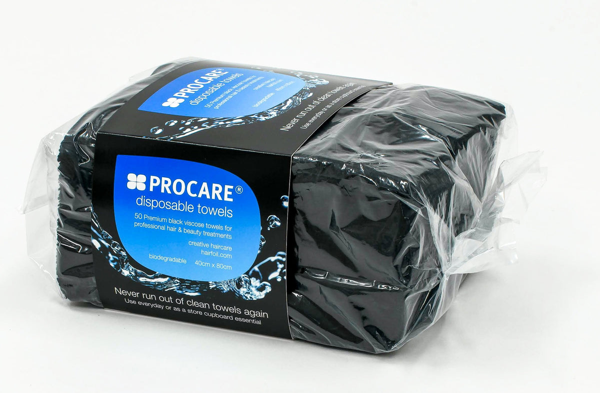 Procare Disposable Towels Black - 50 Pack