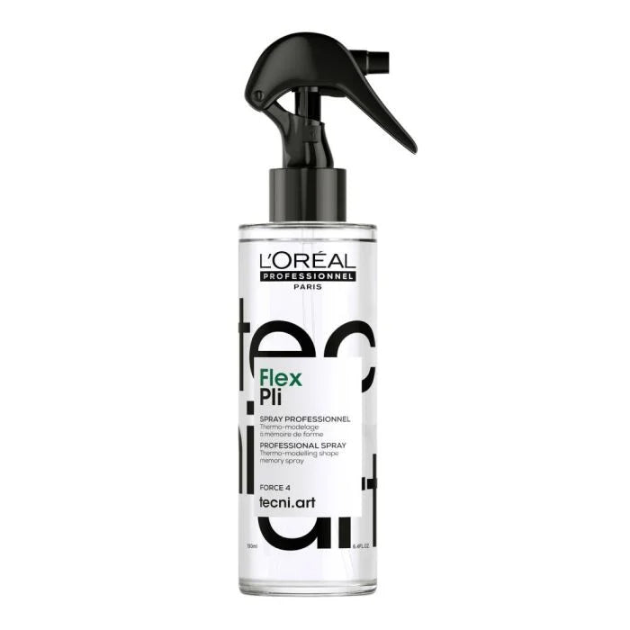 L'Oréal Professionnel Tecni.Art Pli Thermo-Modelling Spray is a heat-activated spray that gives volume and shape memory to the hair.