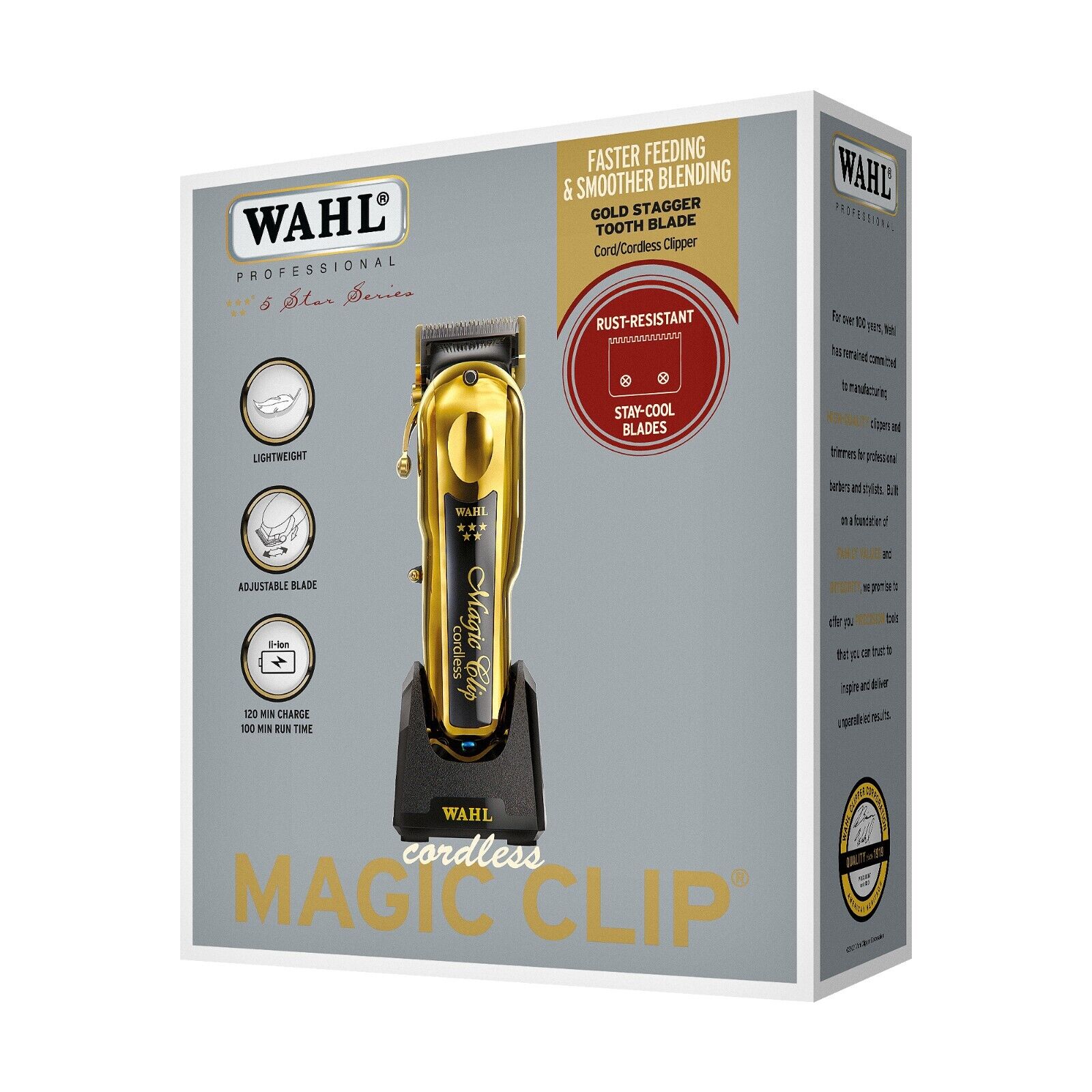 wahl 5star cordless magic clip gold