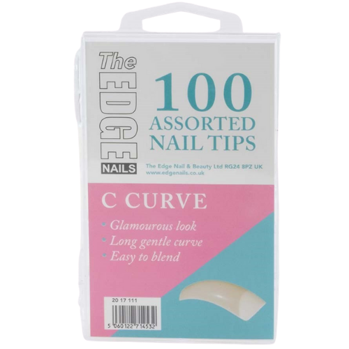 Edge C Curve Assorted 100 Nail Tips - Ultimate Hair and Beauty