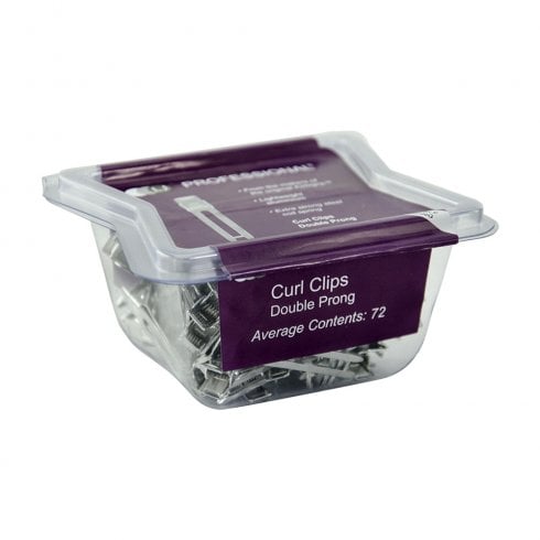 Curl Clips Double Prong Section Clips Silver (72 pack) - Ultimate Hair and Beauty